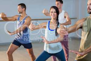 Group of people exercising