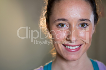 Portrait of smiling fit woman