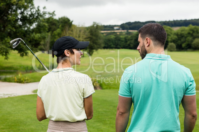 Couple interacting with each other