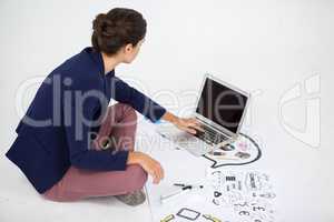 Businesswoman using a laptop