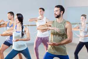 Group of people exercising