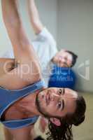 Portrait of man doing aerobic exercise
