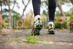 Feet of jogger jogging