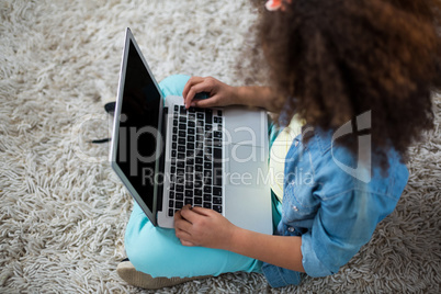 Girl using laptop