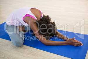 Woman performing yoga