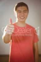 Man showing thumbs up