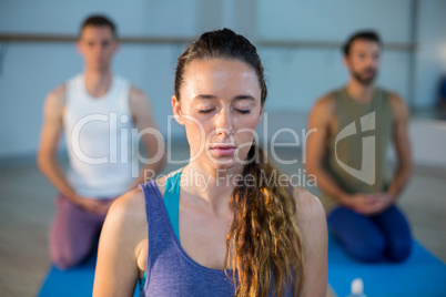 Beautiful woman performing yoga