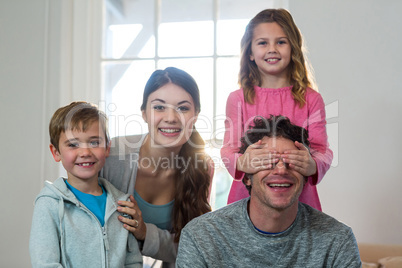 Happy family having fun together