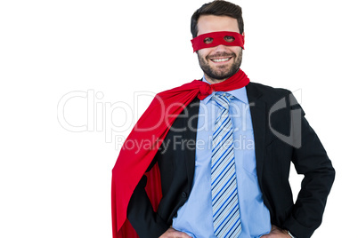 Portrait of businessman pretending to be a super hero