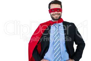 Portrait of businessman pretending to be a super hero