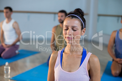 Beautiful woman performing yoga