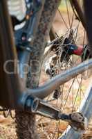 Close-up of mountain bike