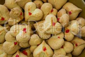 Close-up of heart shape cookies