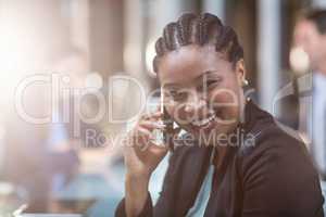 Businesswoman talking mobile phone