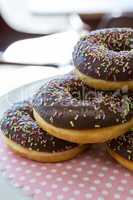 Close-up of doughnuts