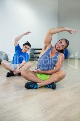 Two men doing aerobic exercise
