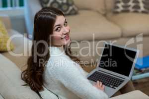 Beautiful woman using laptop