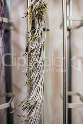 Close-up of optic fiber cable