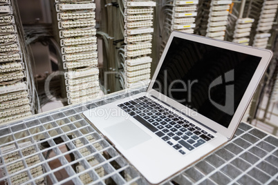 Laptop kept on rack