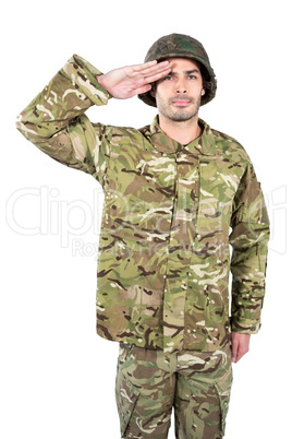 Portrait of confident soldier standing