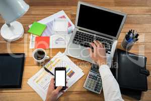 Businessman working at his desk