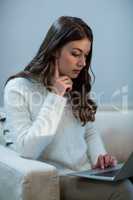 Beautiful woman using laptop