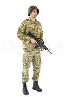 Soldier holding a rifle