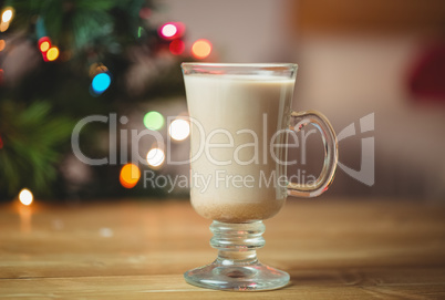 Cup of coffee on wooden table