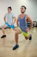 Two men doing aerobic exercise