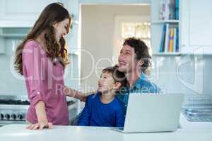 Family interacting with each other