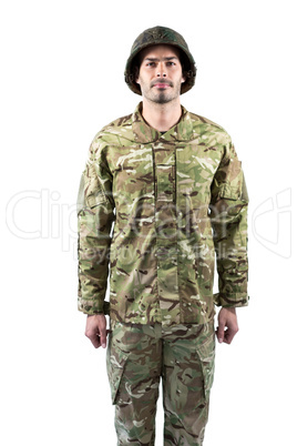 Portrait of confident soldier standing