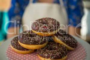 Close-up of tempting doughnuts