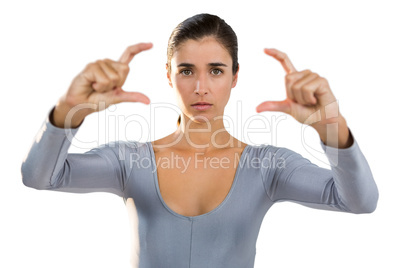 Portrait of woman gesturing