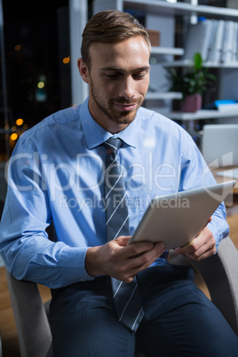 Businessman using digital tablet