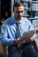 Businessman using digital tablet