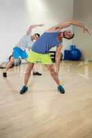 Two men doing aerobic exercise