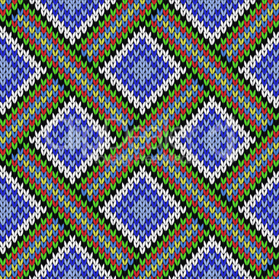 Knitting seamless colorful ornate pattern