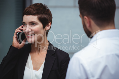 Businesswoman talking on mobile phone