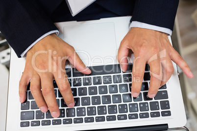 Technician using laptop