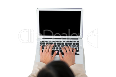 Businesswoman using laptop