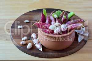 Red beans in a clay pot