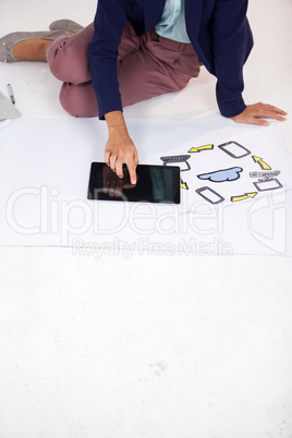 Businesswoman using digital tablet