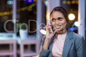 Businesswoman talking on mobile phone