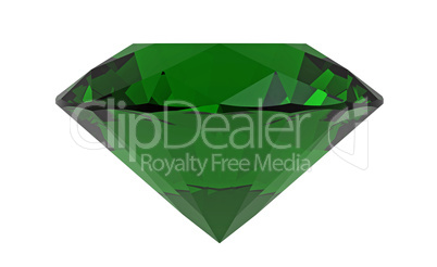 Green diamond, emerald, 3D rendering
