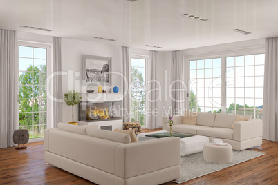 3d - living room - interior concept