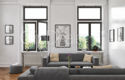 3d - living room - interior concept