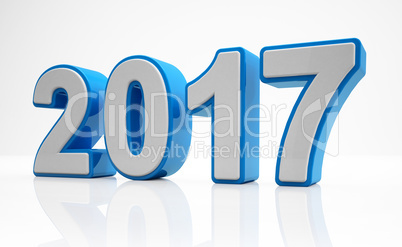 3d - new year 2017 concept - blue