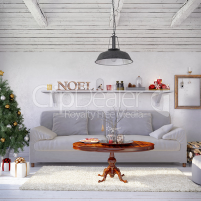 3d - scandinavian flat - christmas