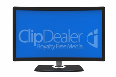 Curved tv screen, 3D rendering