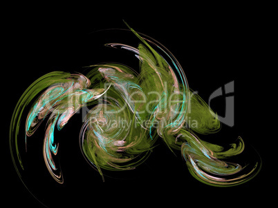 image of one Digital Fractal on Black Color